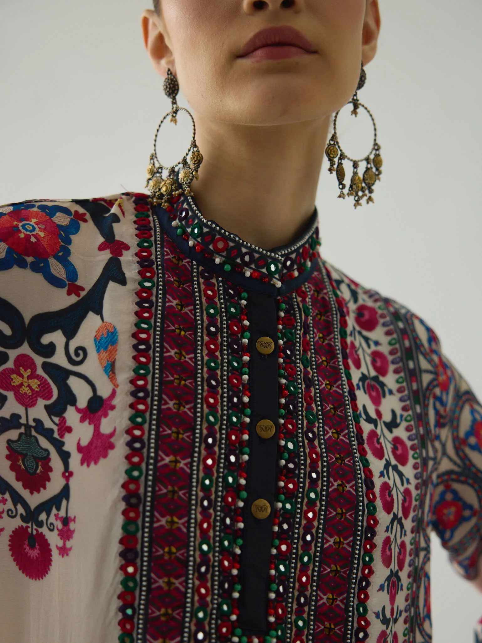 Bukhara Raspberry Baaka - Gloria Tunic Set