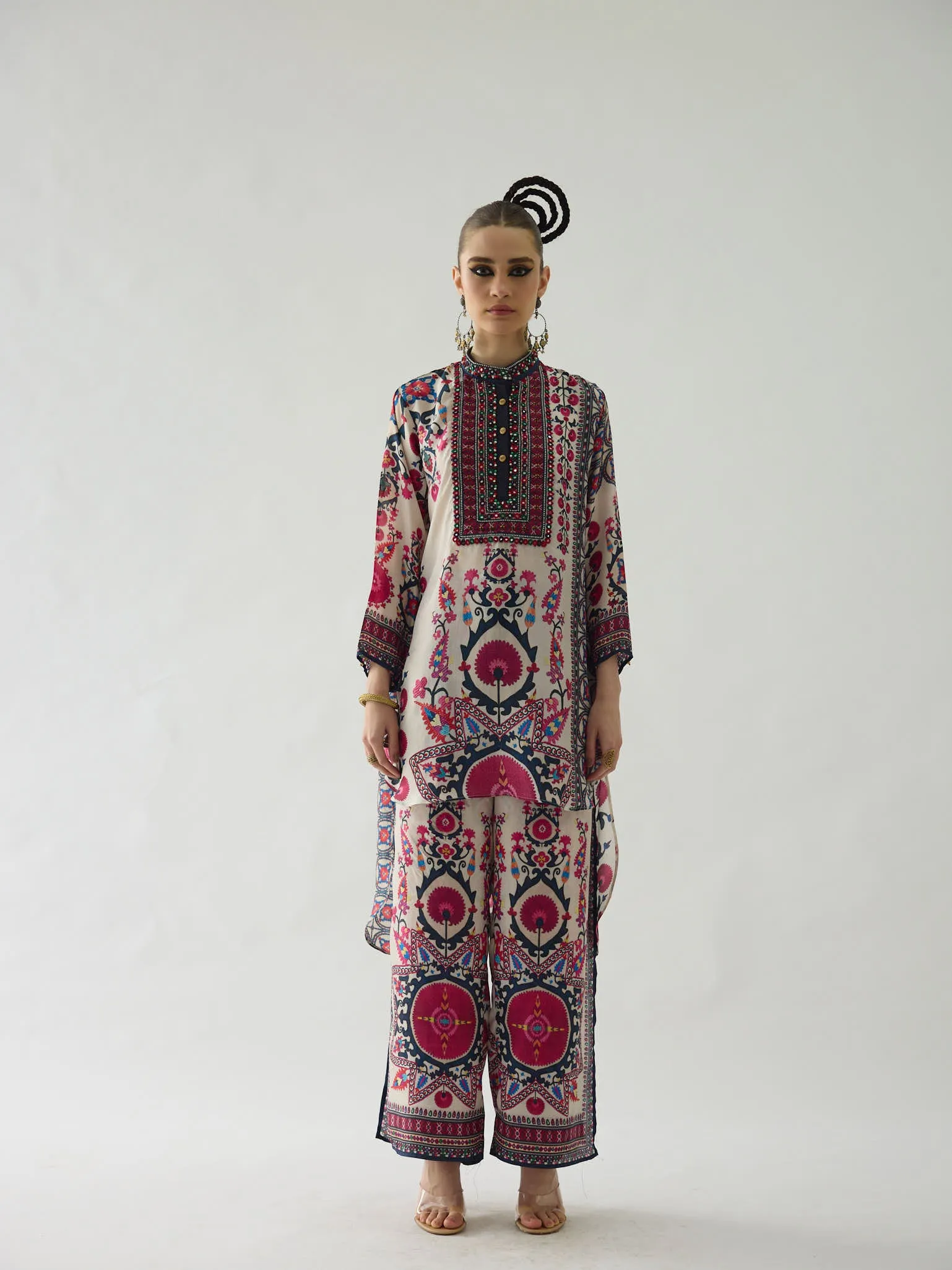 Bukhara Raspberry Baaka - Gloria Tunic Set