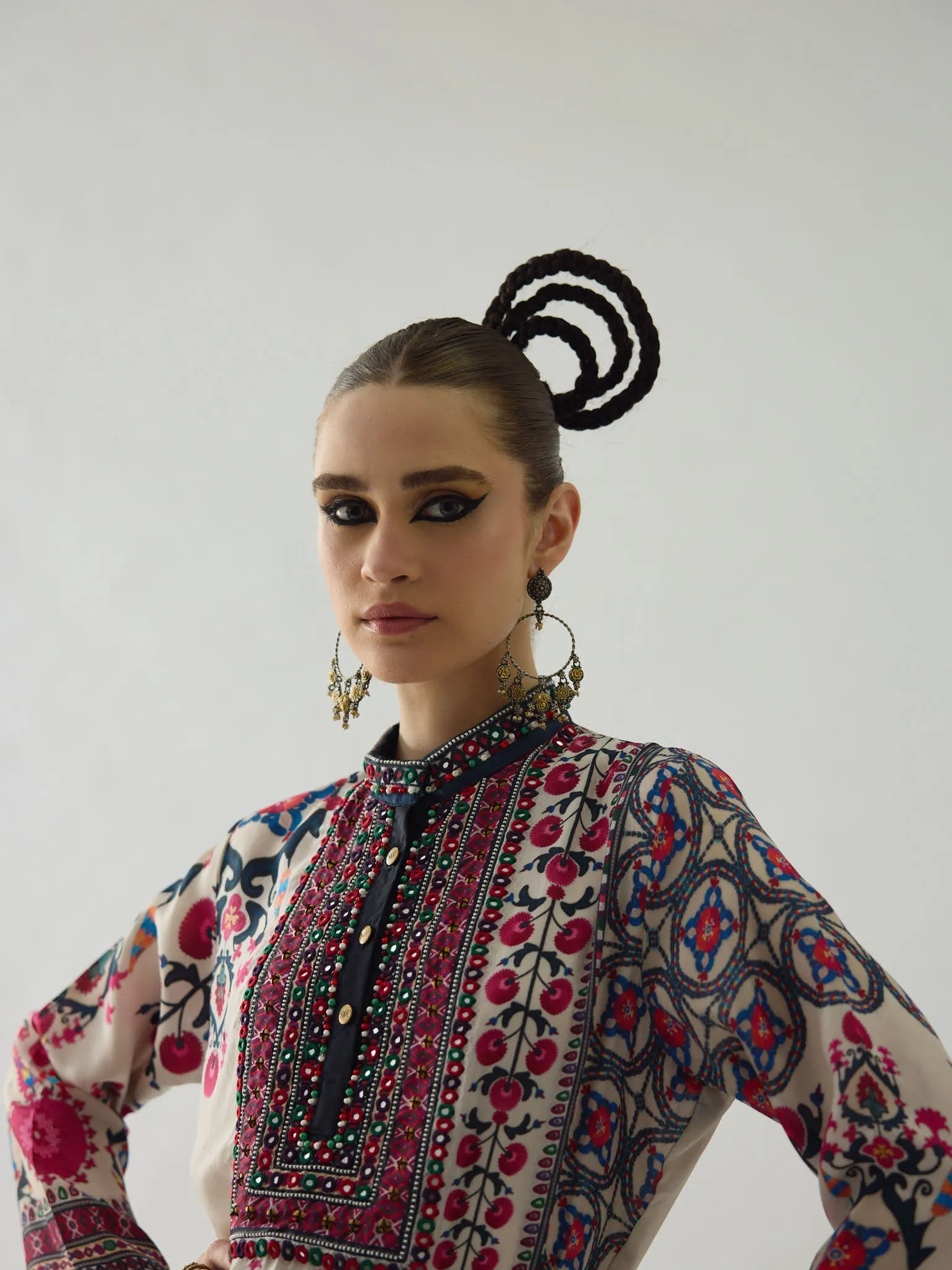 Bukhara Raspberry Baaka - Gloria Tunic Set