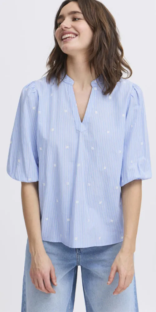 B.Young Striped Tunic Blouse