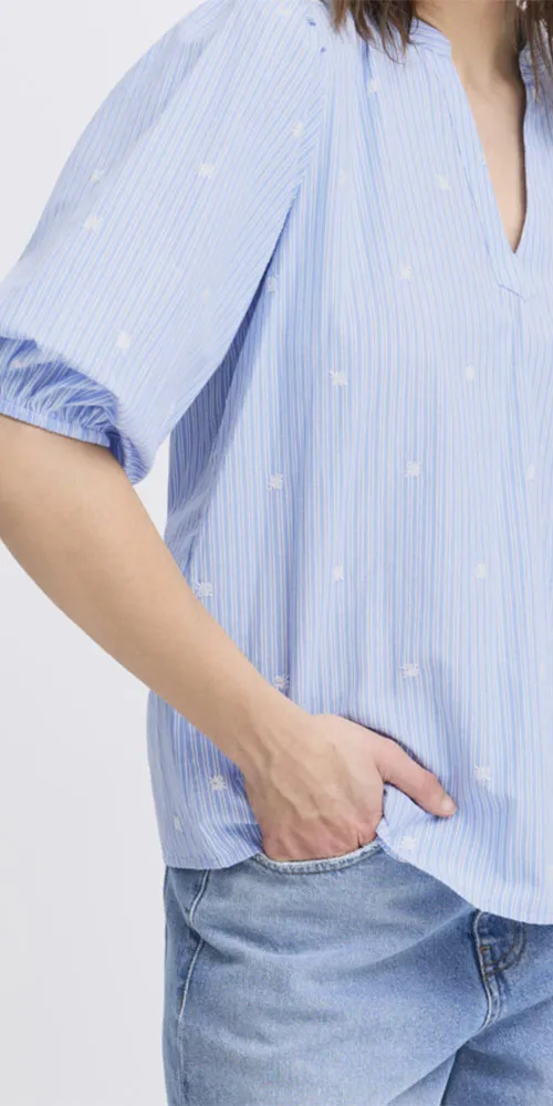 B.Young Striped Tunic Blouse