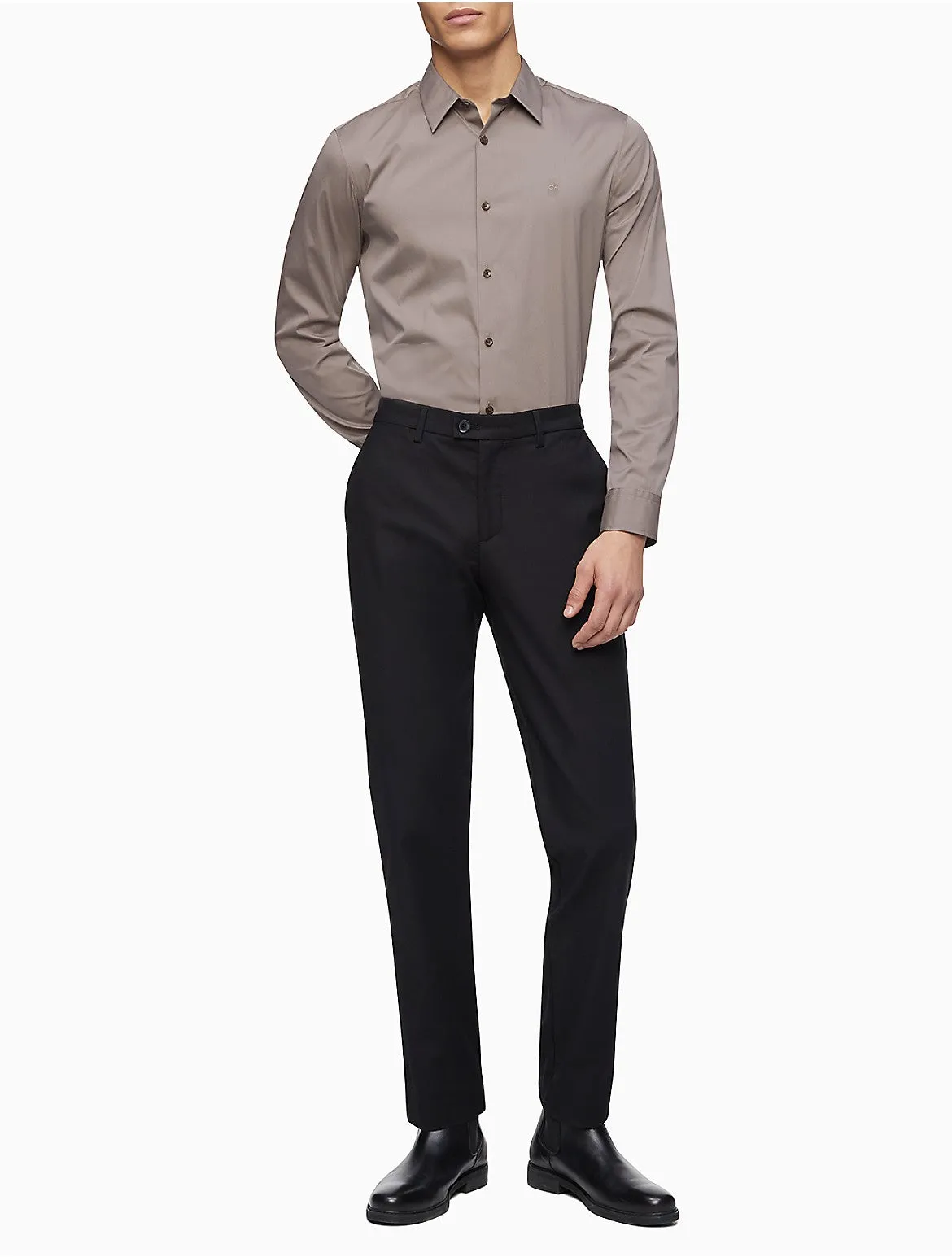 Calvin Klein Mens Slim fit Dress Pants Stertch 34 / 34 Black Solid