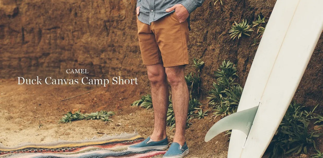 Camel Duck Canvas Camp Shorts