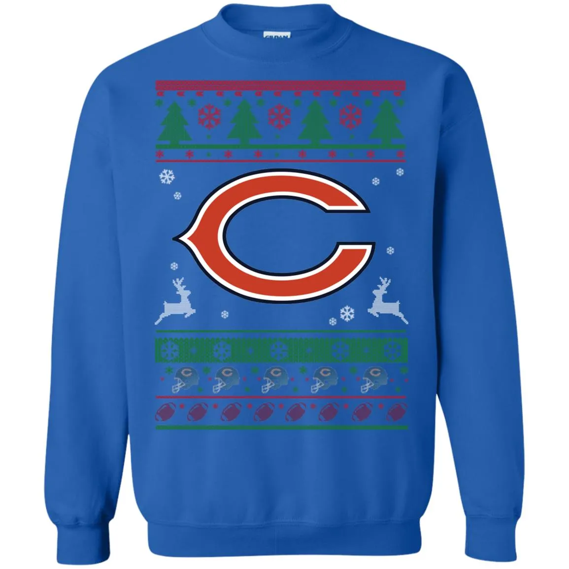 Chicago Bears Logo Football Teams Ugly Christmas Sweater Unisex Crewneck Pullover Sweatshirt