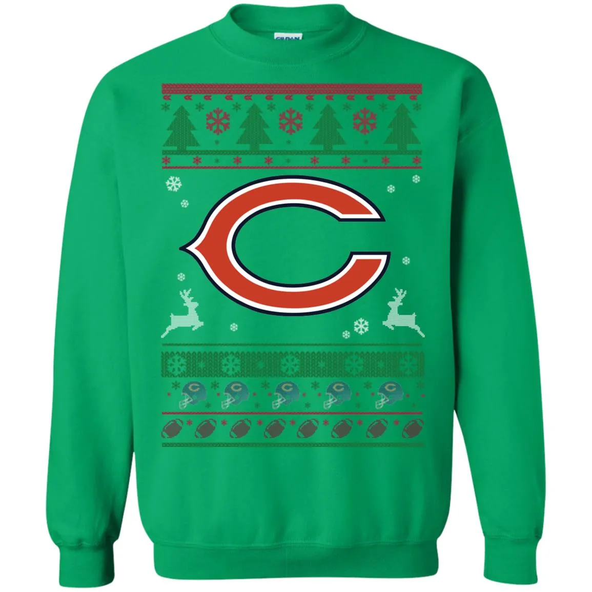 Chicago Bears Logo Football Teams Ugly Christmas Sweater Unisex Crewneck Pullover Sweatshirt