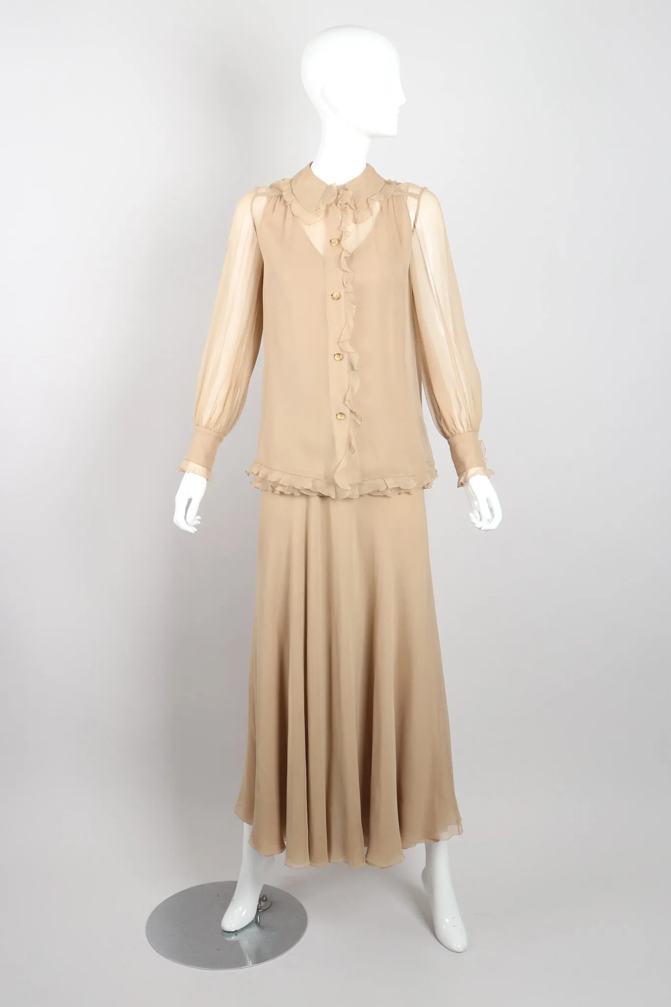 Chiffon 3-Piece Ruffle Set