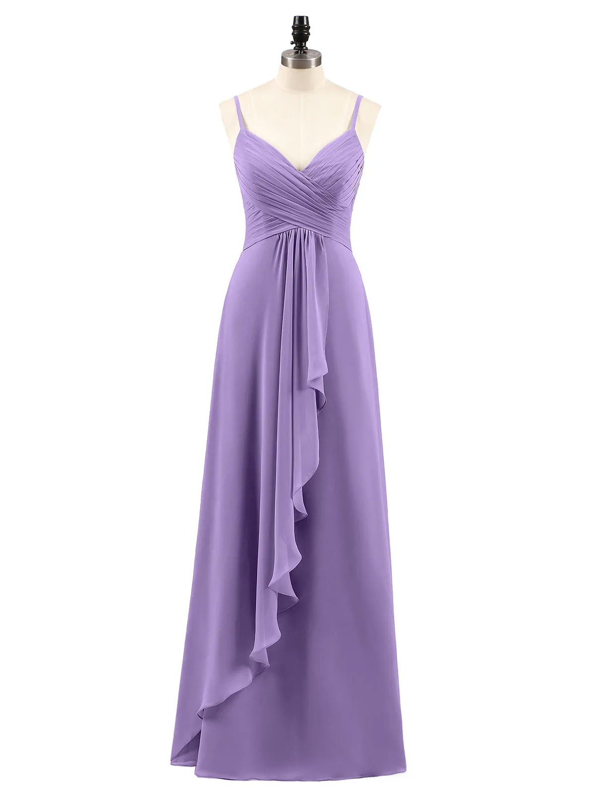 Chiffon Bridesmaid Dresses with Cascade Skirt-Tahiti