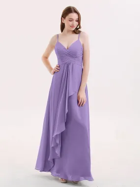 Chiffon Bridesmaid Dresses with Cascade Skirt-Tahiti