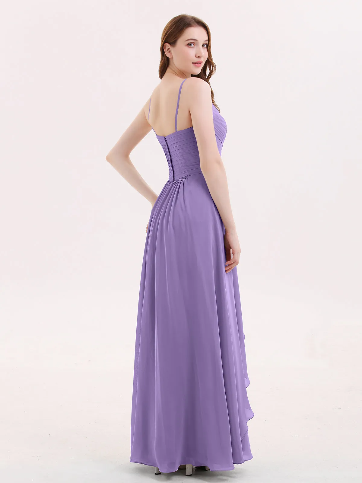 Chiffon Bridesmaid Dresses with Cascade Skirt-Tahiti