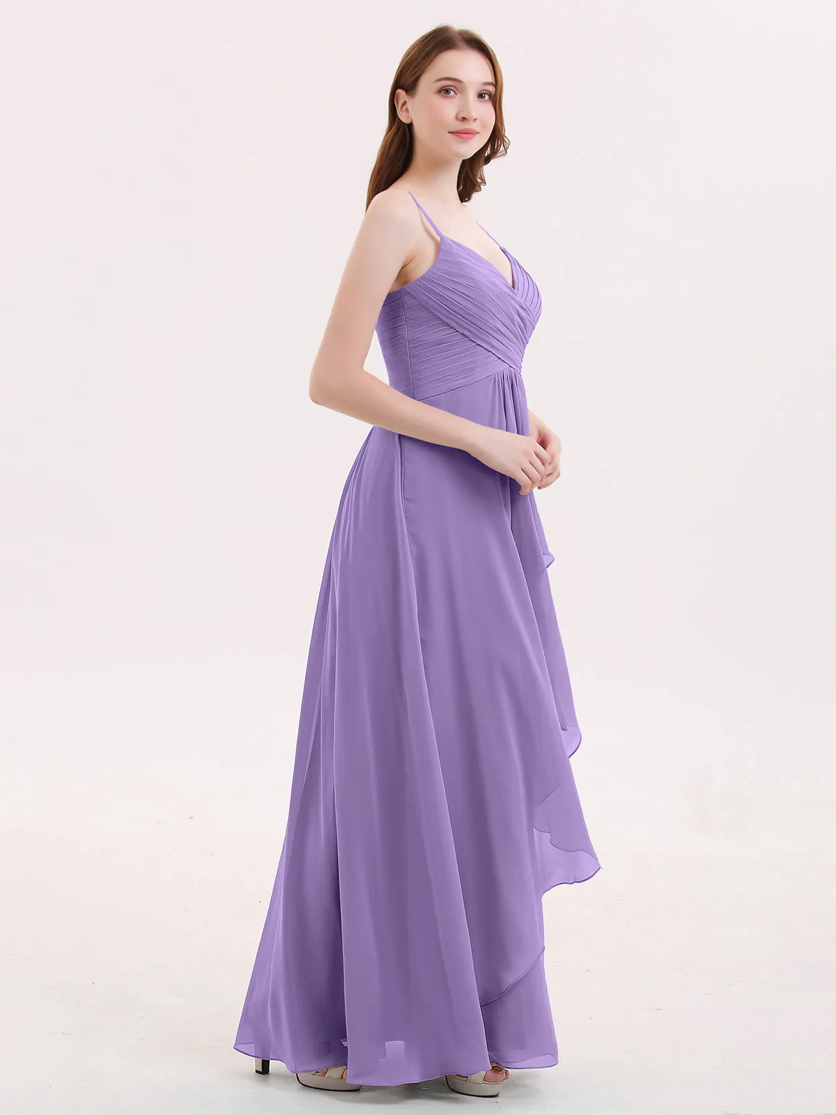 Chiffon Bridesmaid Dresses with Cascade Skirt-Tahiti