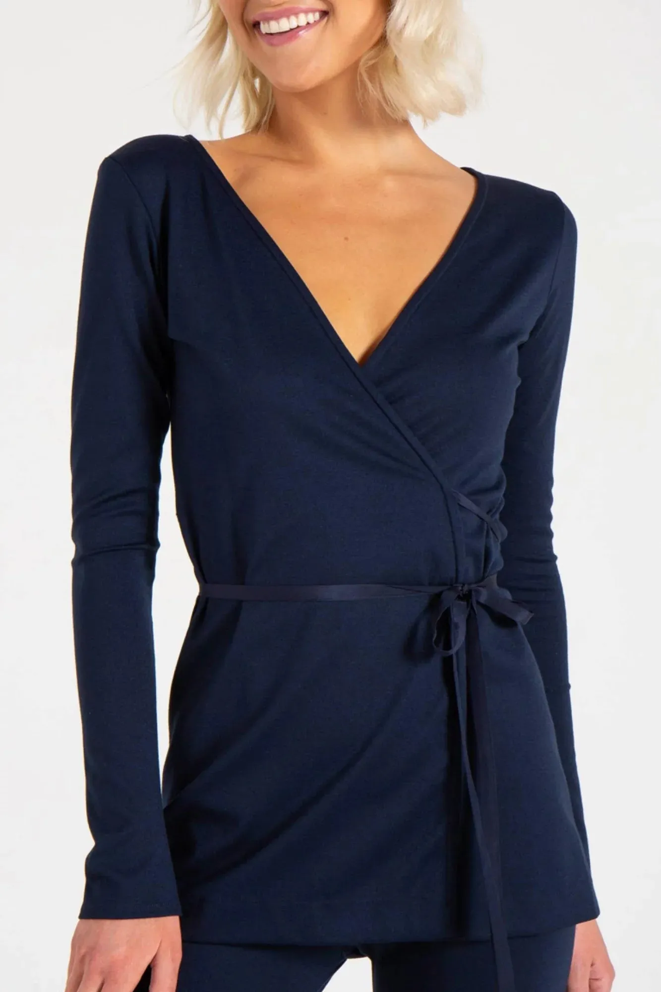 CLAIR WRAP TUNIC (NAVY)