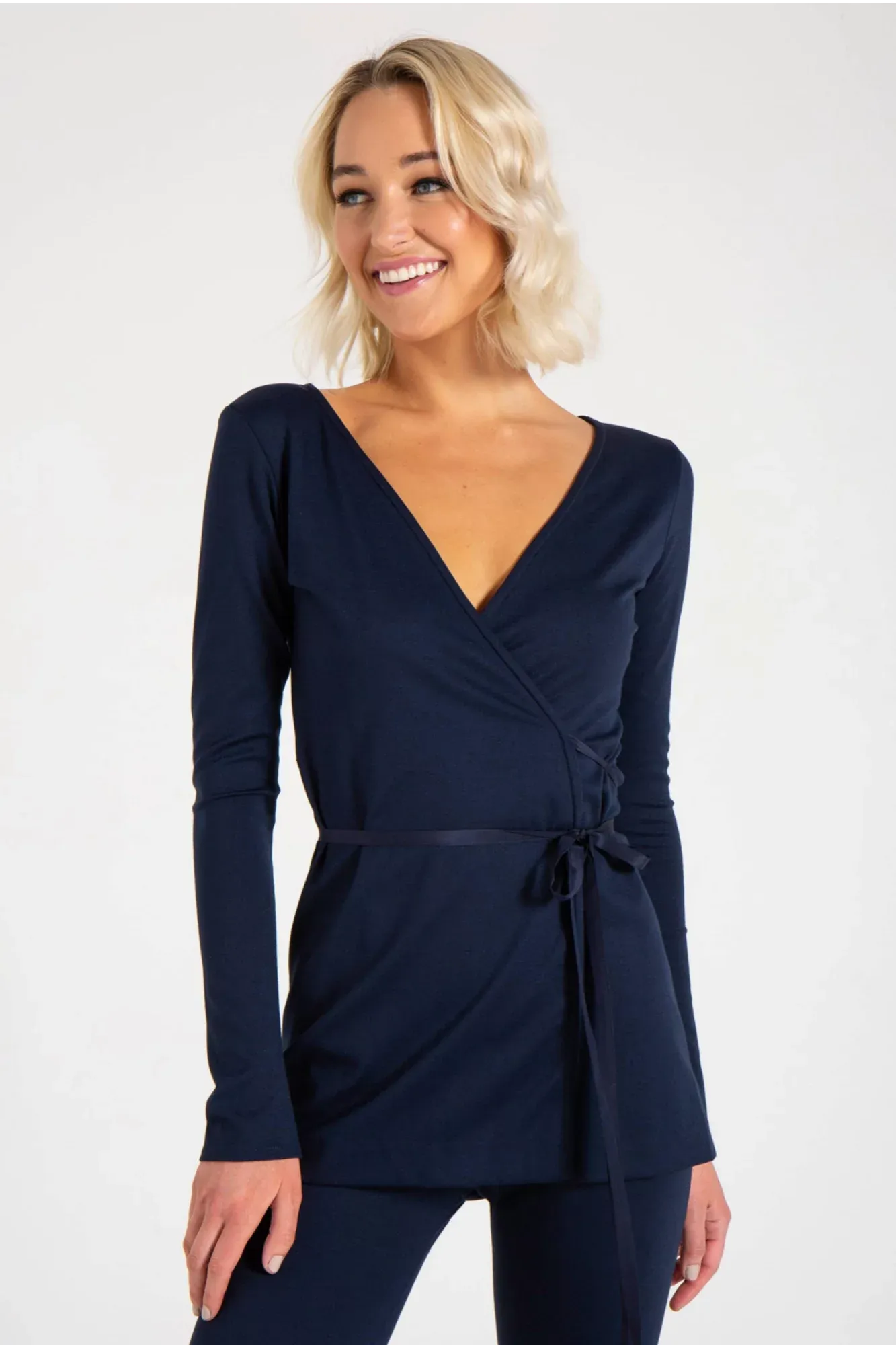 CLAIR WRAP TUNIC (NAVY)
