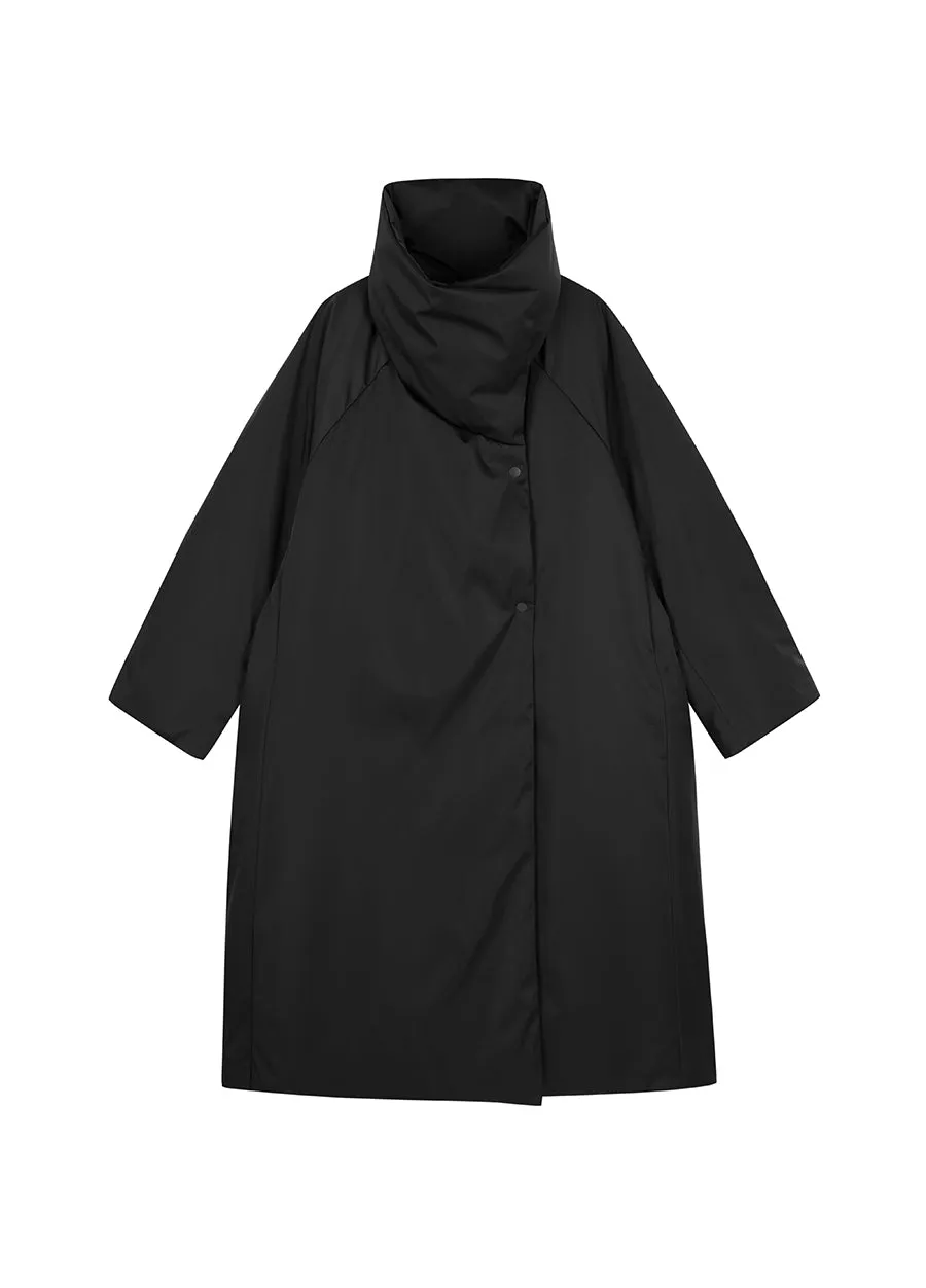 Coat / JNBY Relaxed Satin Long Down Coat