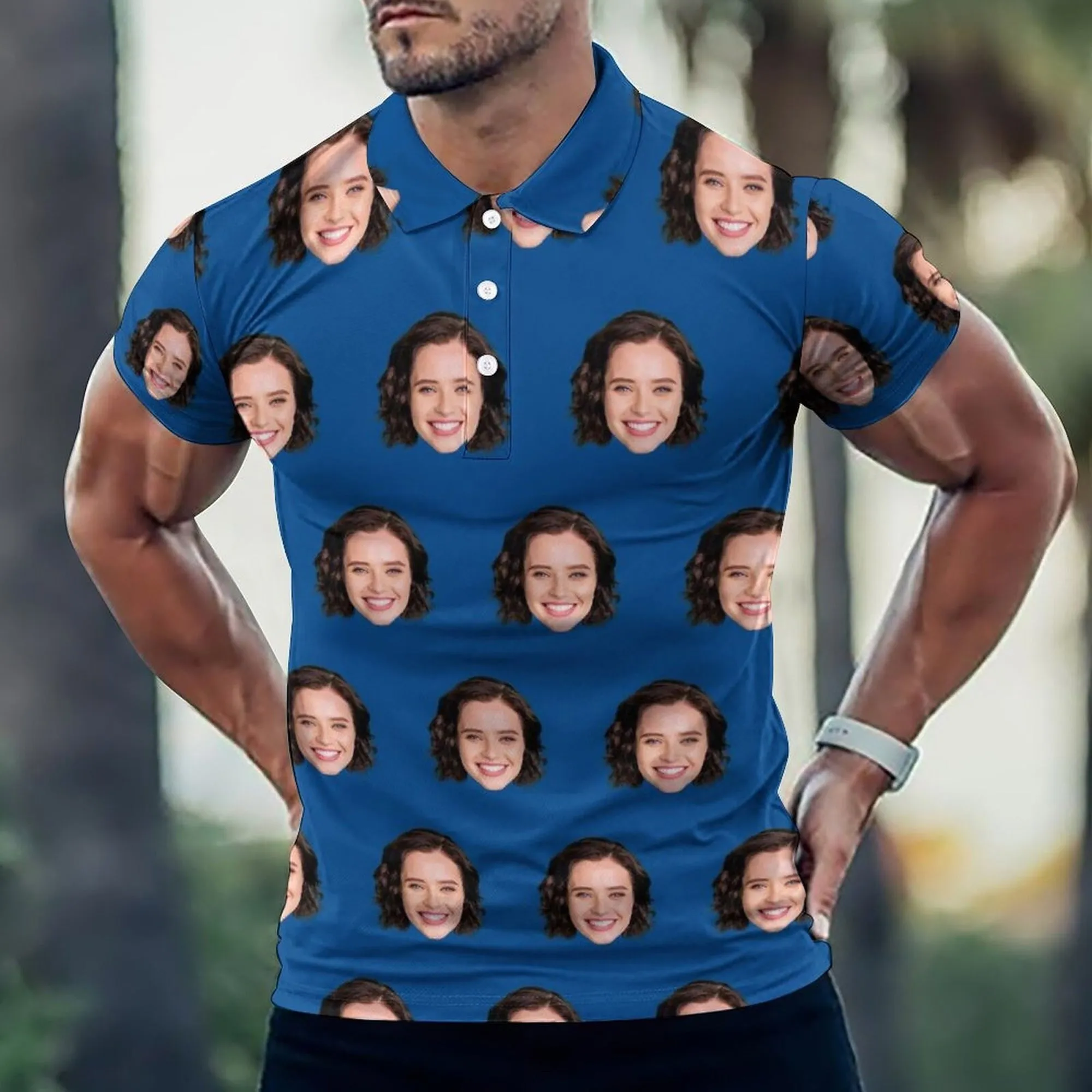 Custom Polo Shirt with Face,Personalized Photo/Logo Polo Shirt for Adult,Customize Picture Tee,Family Summer Shirts,Father's Day Gift Shirts