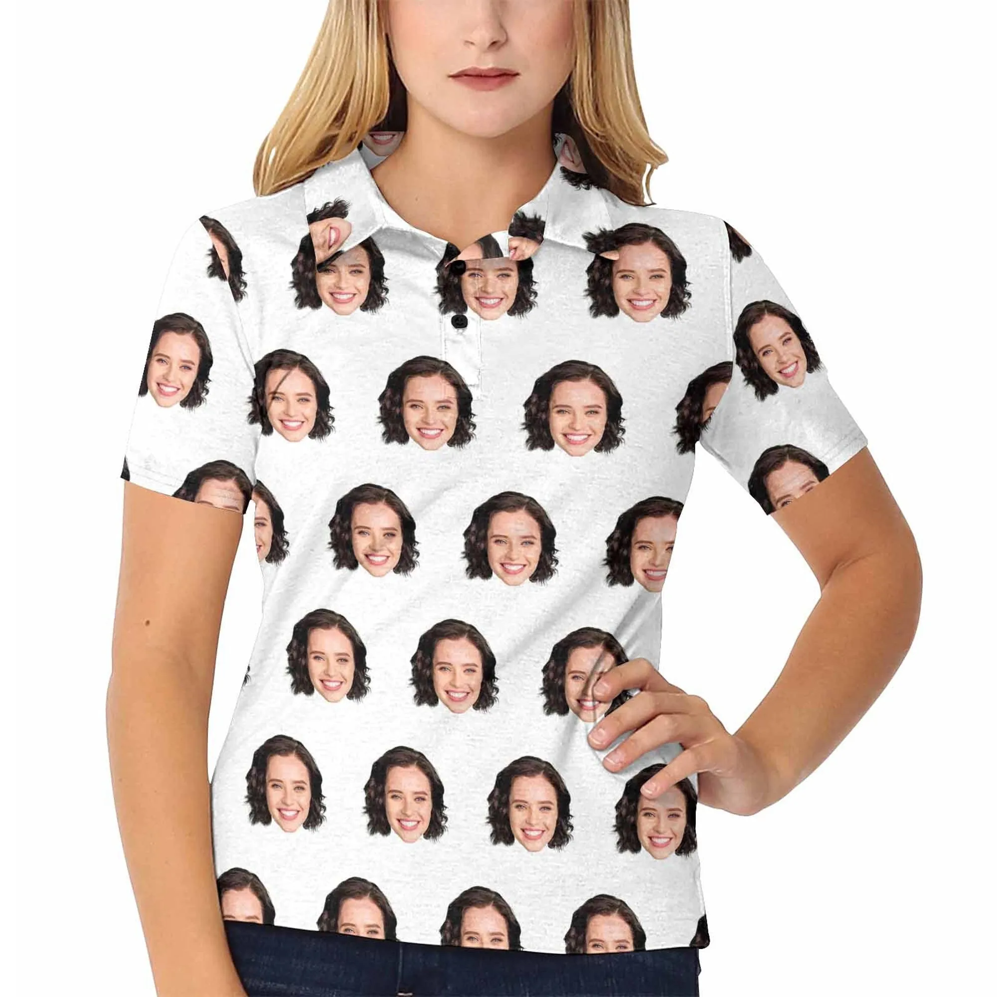 Custom Polo Shirt with Face,Personalized Photo/Logo Polo Shirt for Adult,Customize Picture Tee,Family Summer Shirts,Father's Day Gift Shirts