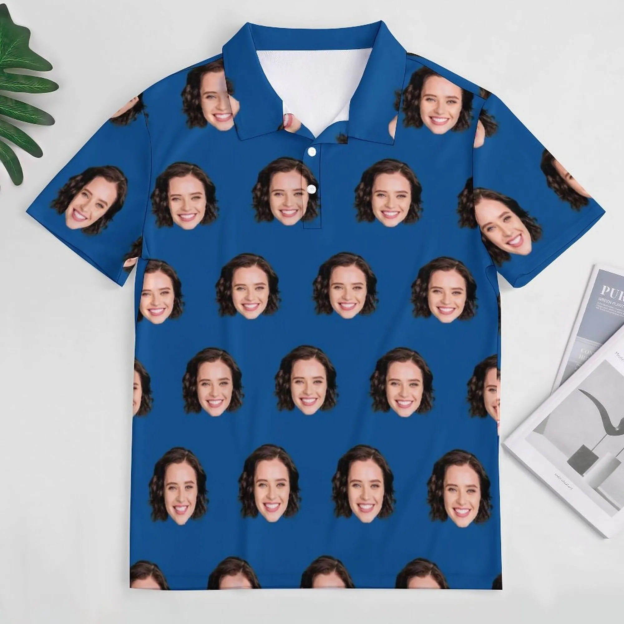 Custom Polo Shirt with Face,Personalized Photo/Logo Polo Shirt for Adult,Customize Picture Tee,Family Summer Shirts,Father's Day Gift Shirts