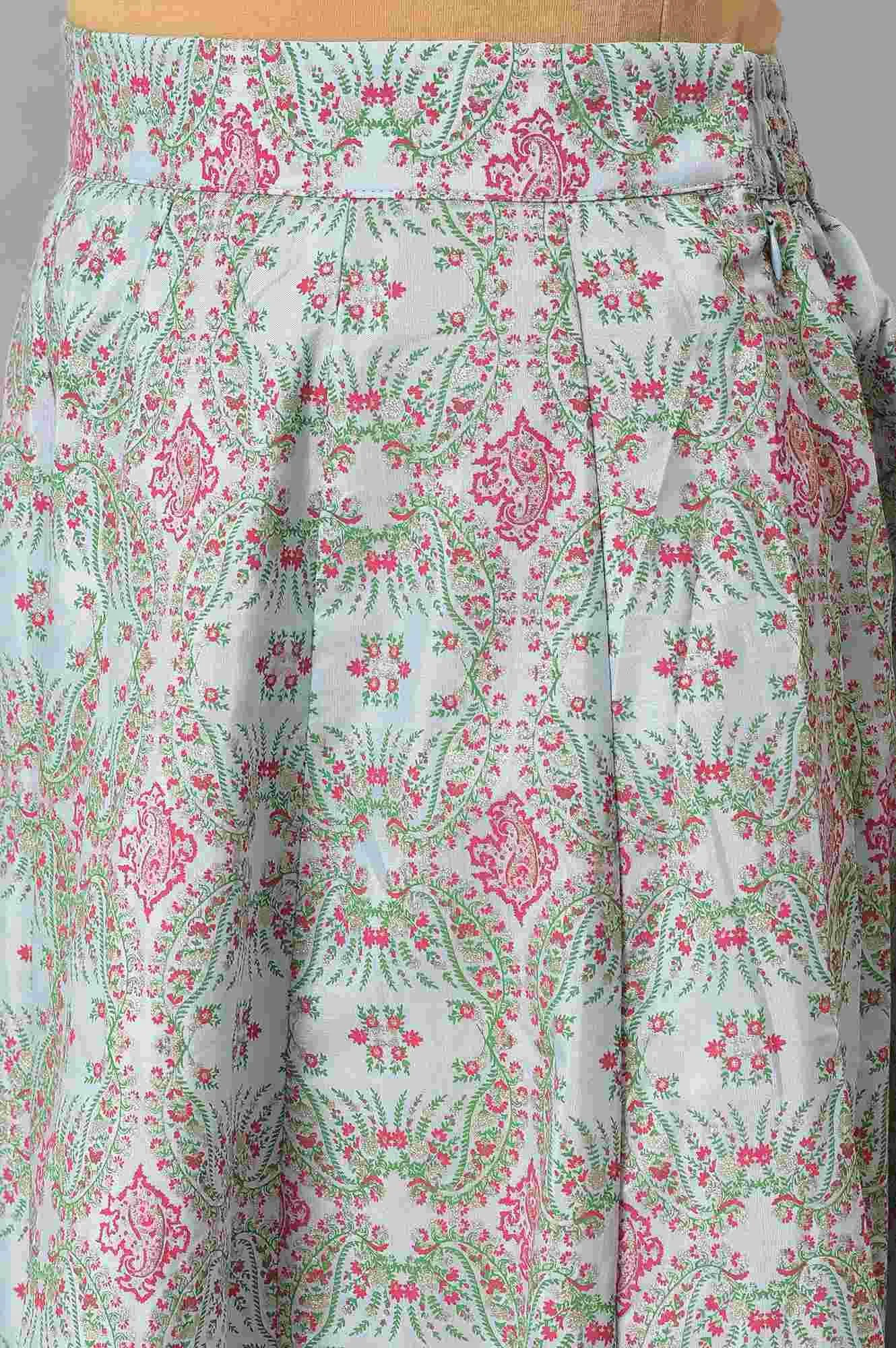 Dark Pink Mock Layered Beadwork kurta With Skirt And Chiffon Dupatta