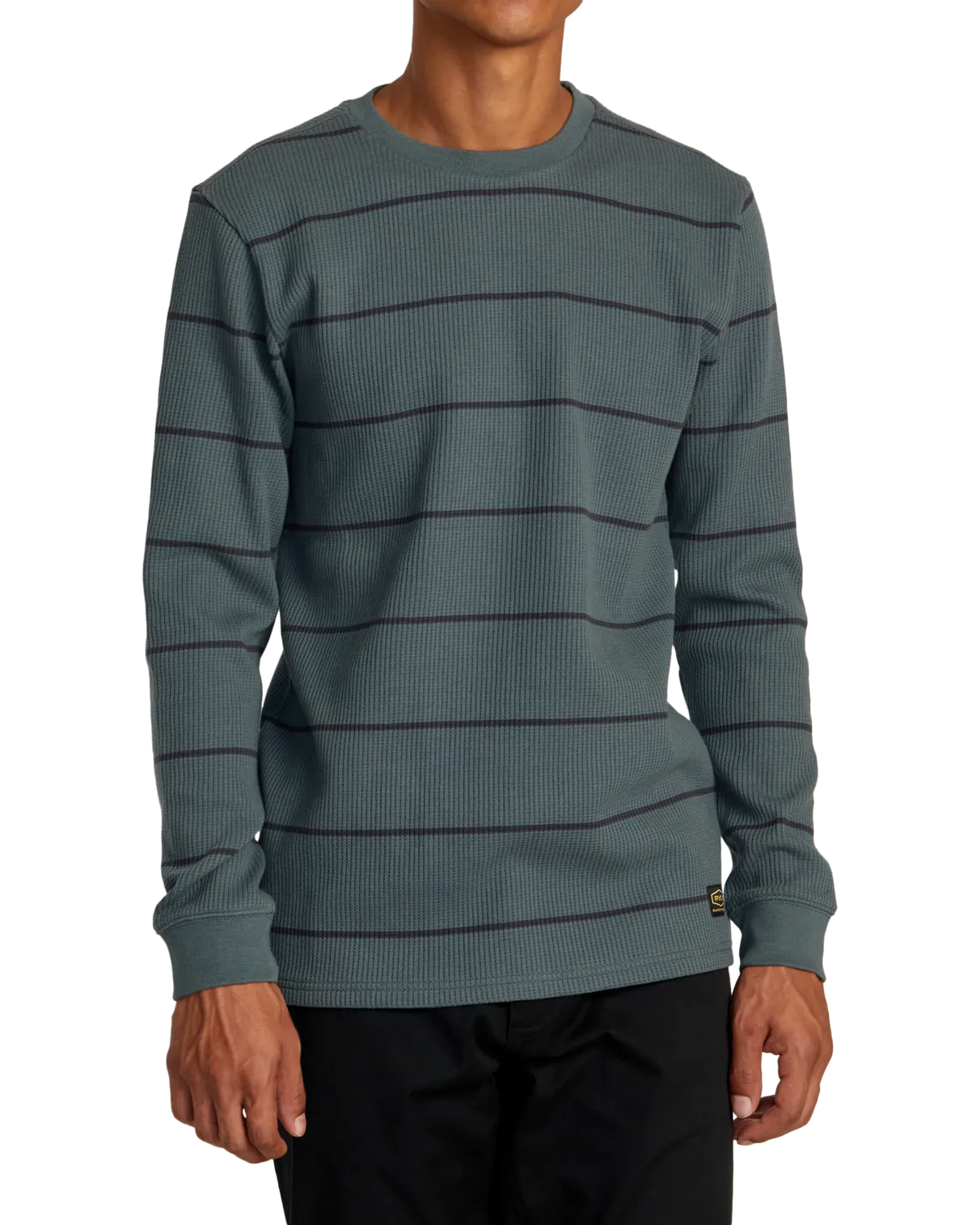 Day Shift Thermal Stripe T-Shirt in Balsam Green