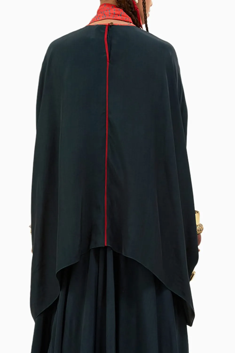Deep Teal Fizaa Kaftan Tunic