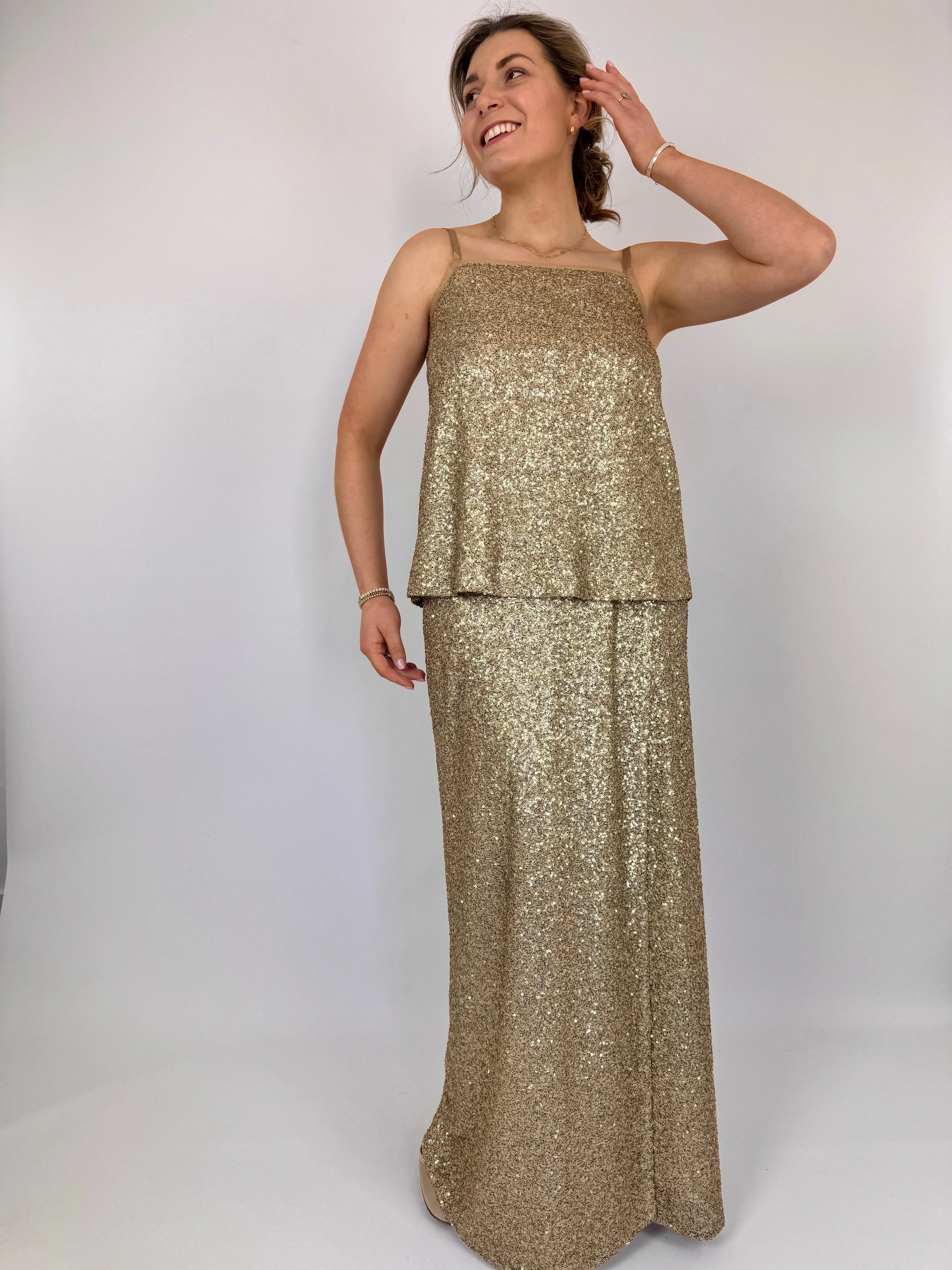 Diega Jadeno Skirt Sequin Gold