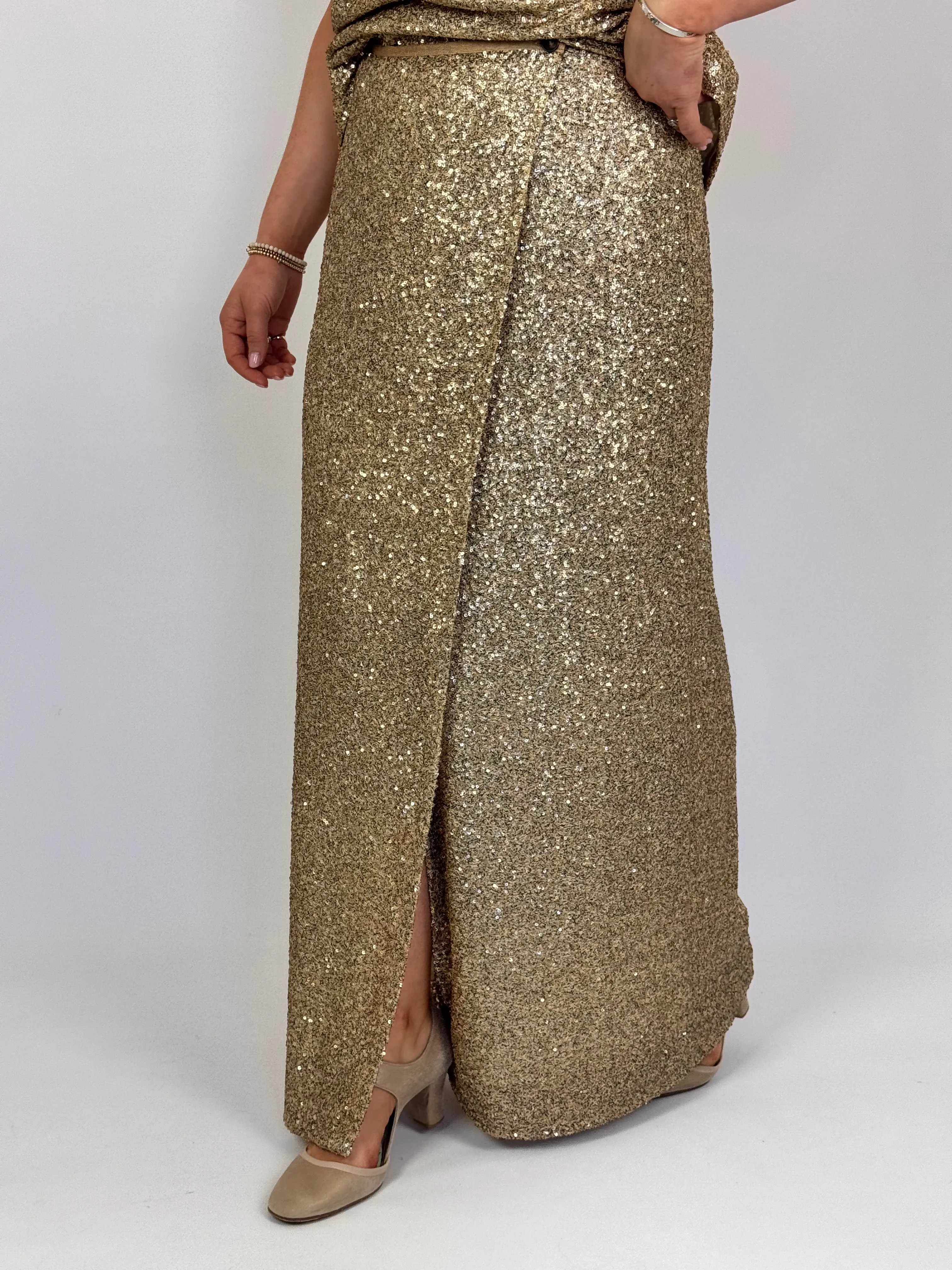 Diega Jadeno Skirt Sequin Gold