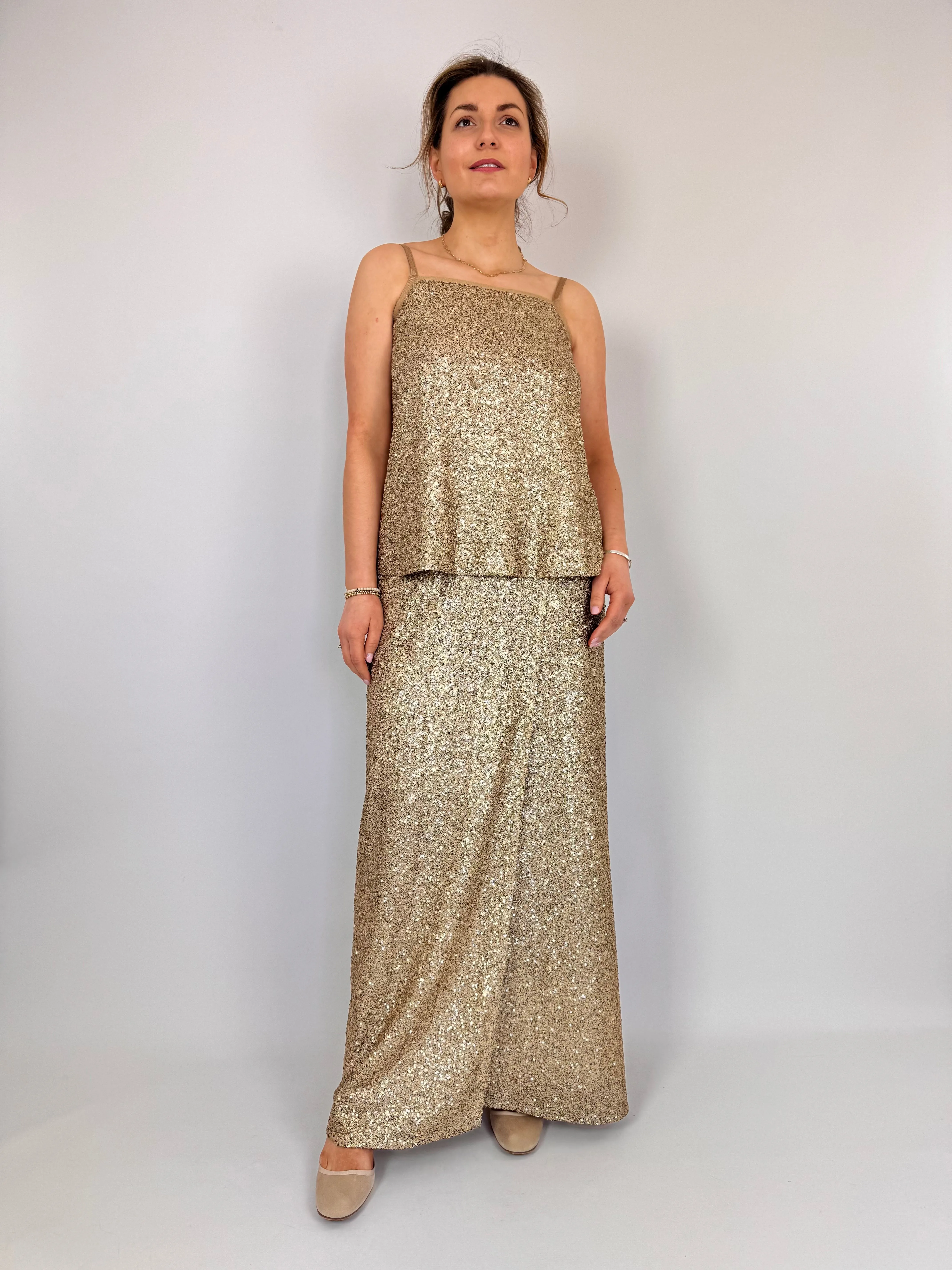 Diega Jadeno Skirt Sequin Gold