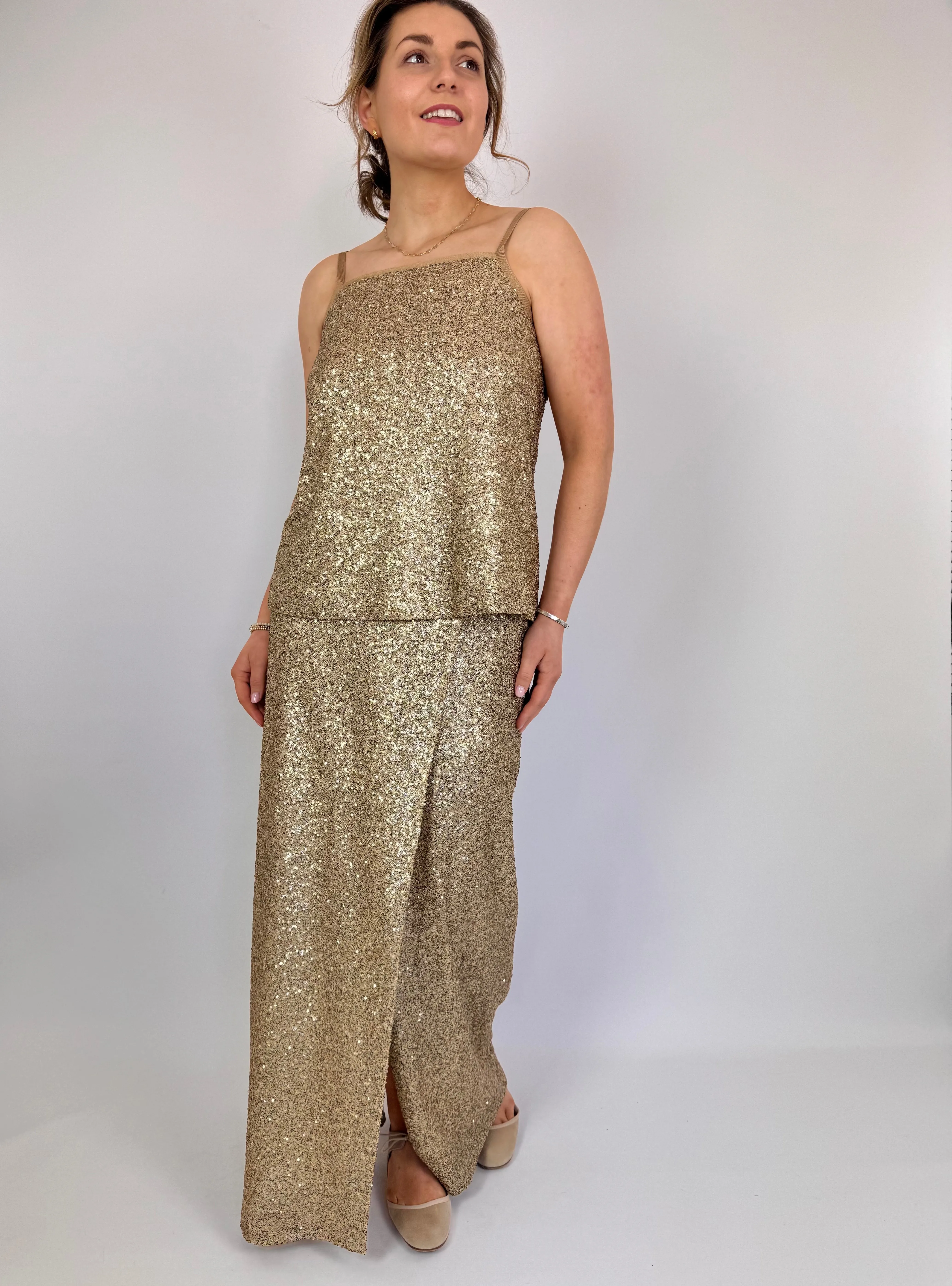 Diega Jadeno Skirt Sequin Gold