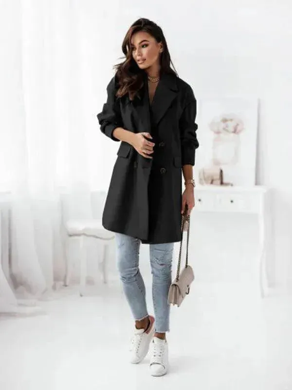 Double-Breasted Women's Trench Coat