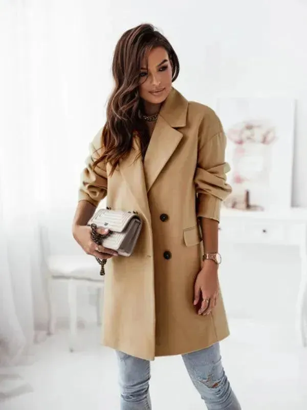 Double-Breasted Women's Trench Coat