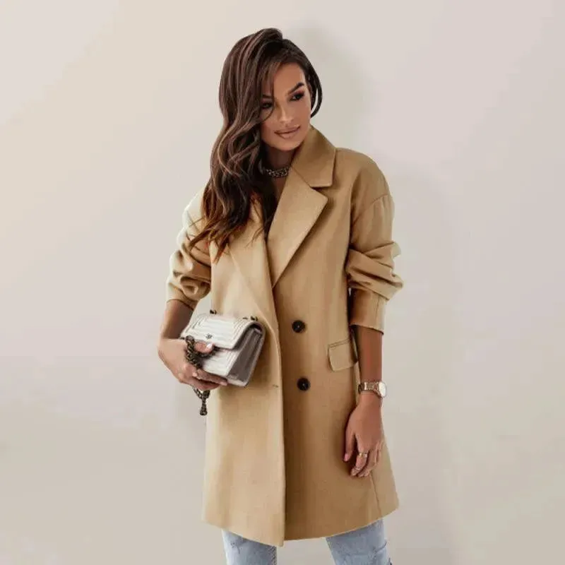 Double-Breasted Women's Trench Coat