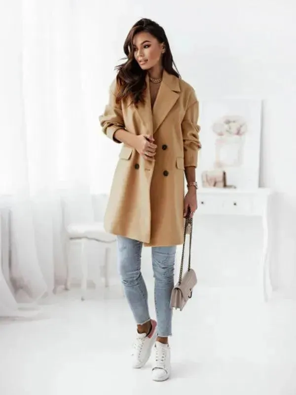 Double-Breasted Women's Trench Coat
