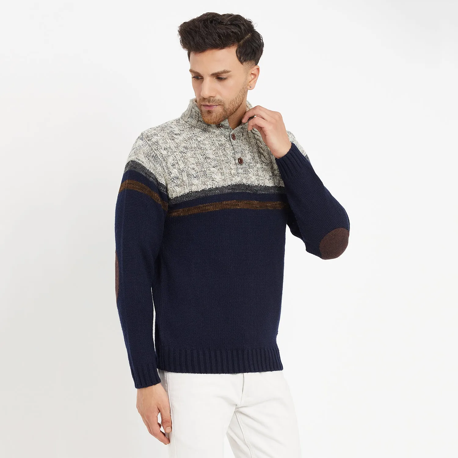 Duke Stardust Men Full Sleeve Button Placket Sweater (SDS2002)