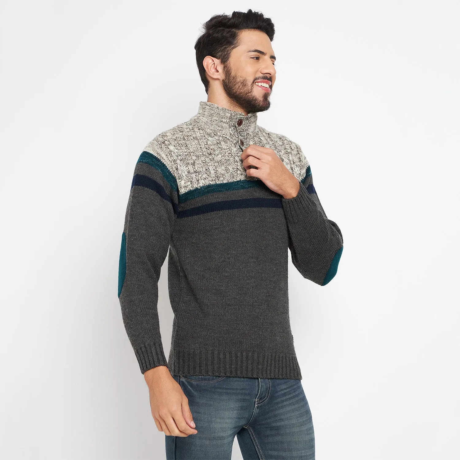Duke Stardust Men Full Sleeve Button Placket Sweater (SDS2002)