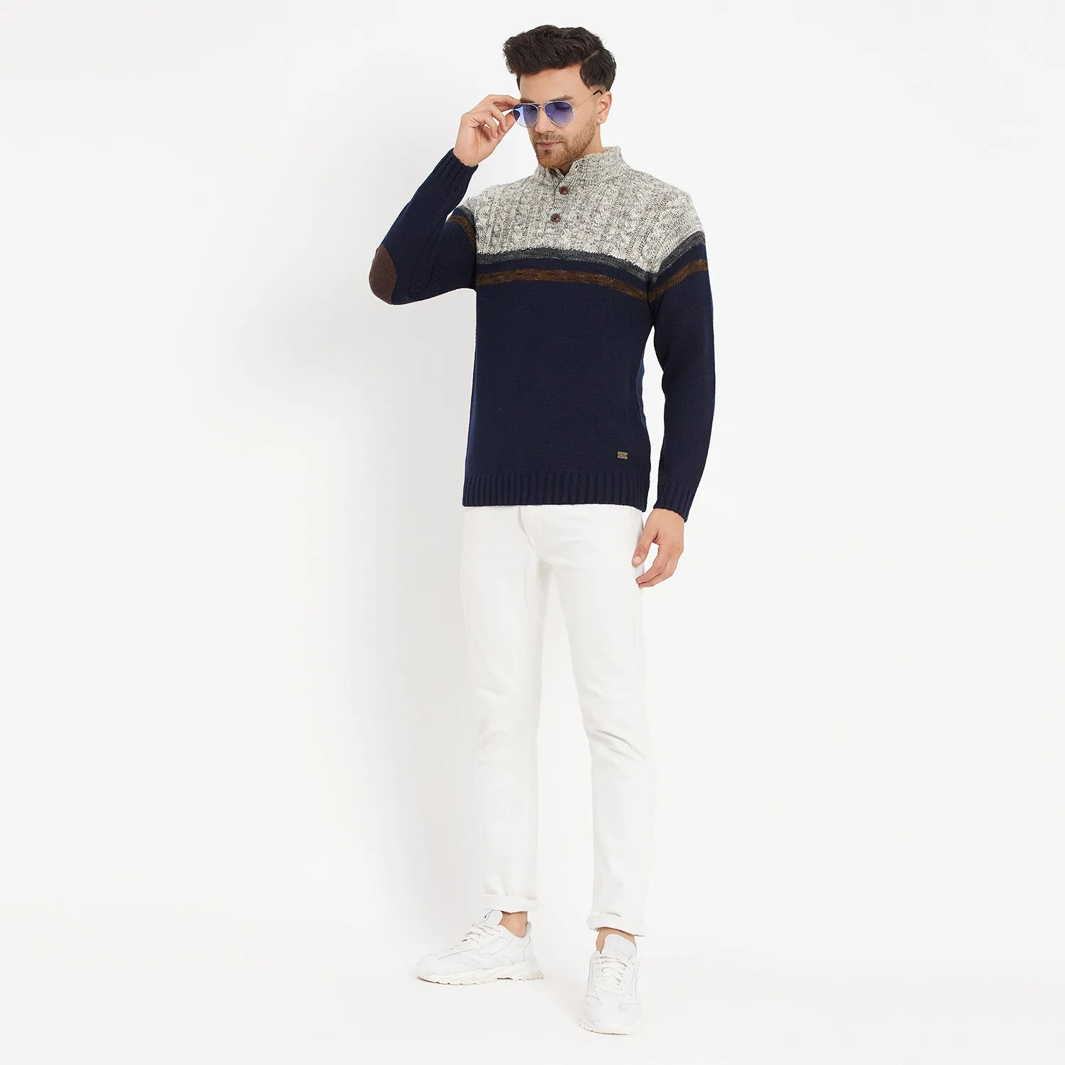 Duke Stardust Men Full Sleeve Button Placket Sweater (SDS2002)
