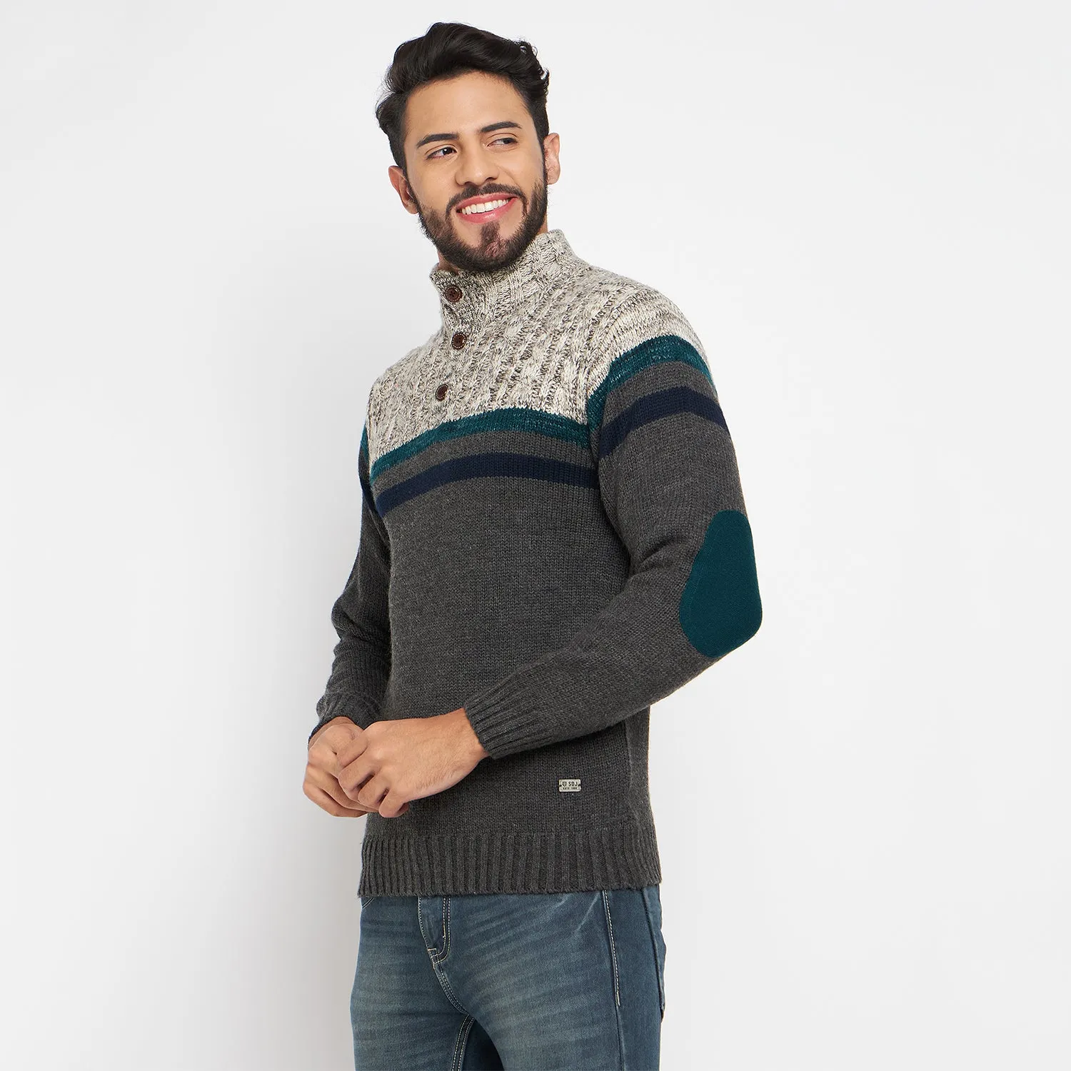 Duke Stardust Men Full Sleeve Button Placket Sweater (SDS2002)