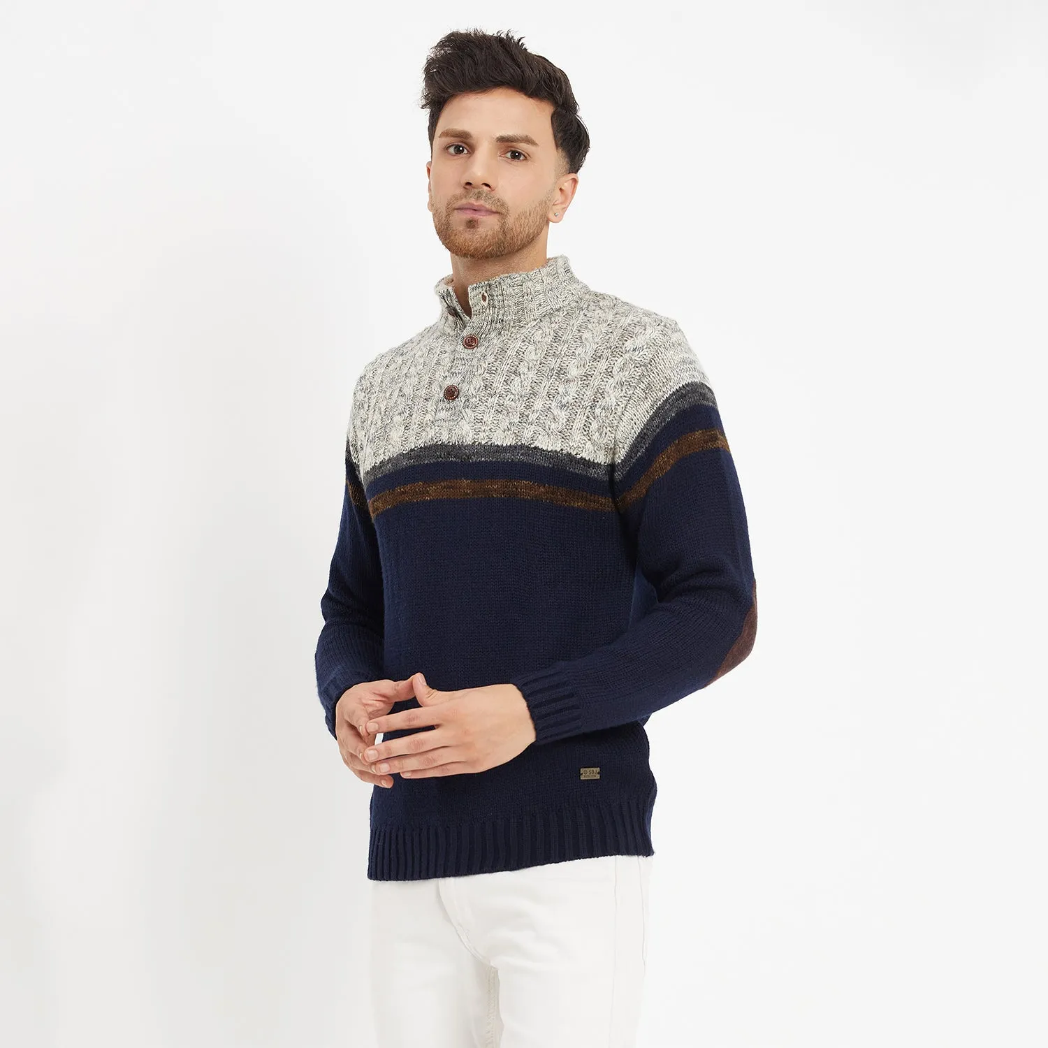Duke Stardust Men Full Sleeve Button Placket Sweater (SDS2002)