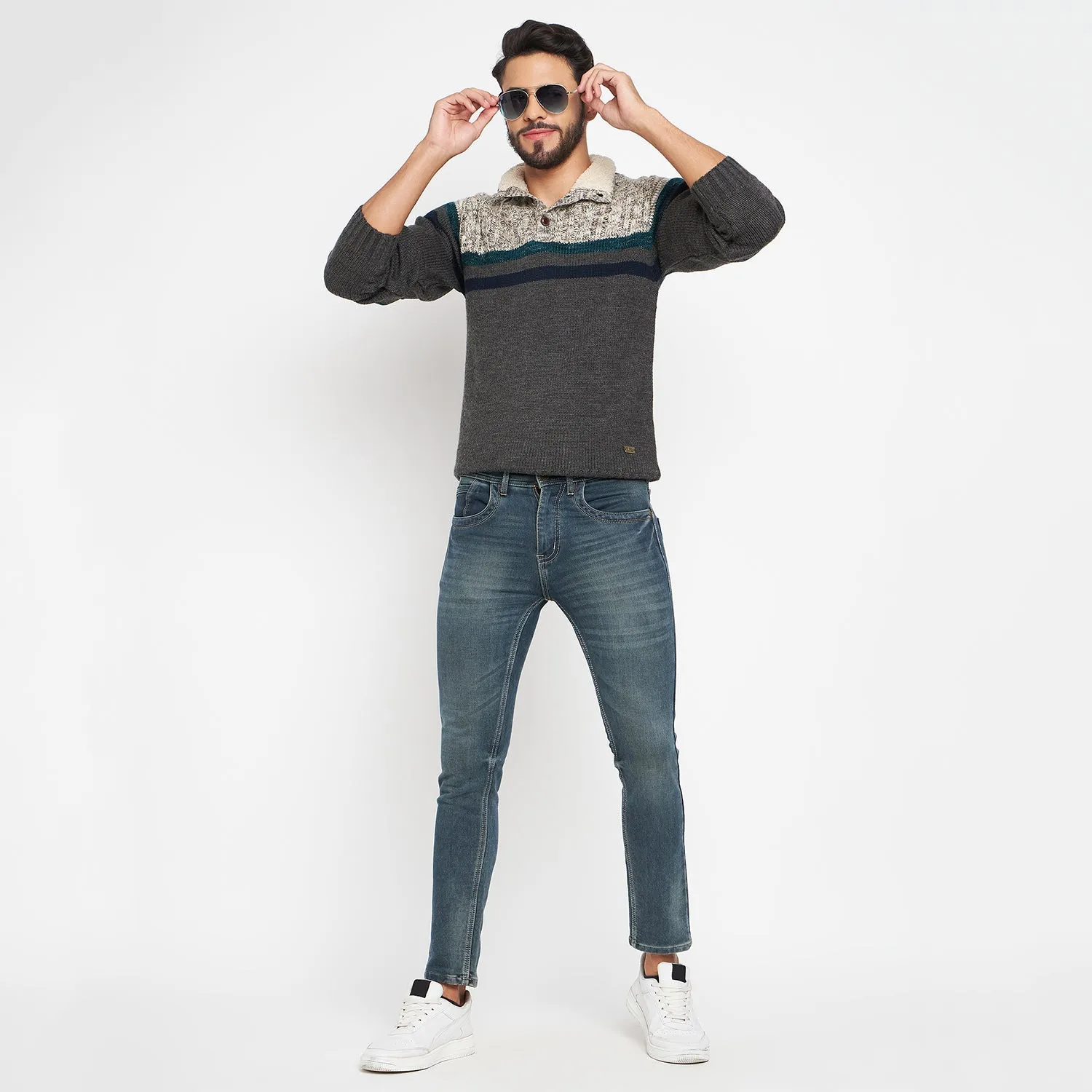 Duke Stardust Men Full Sleeve Button Placket Sweater (SDS2002)