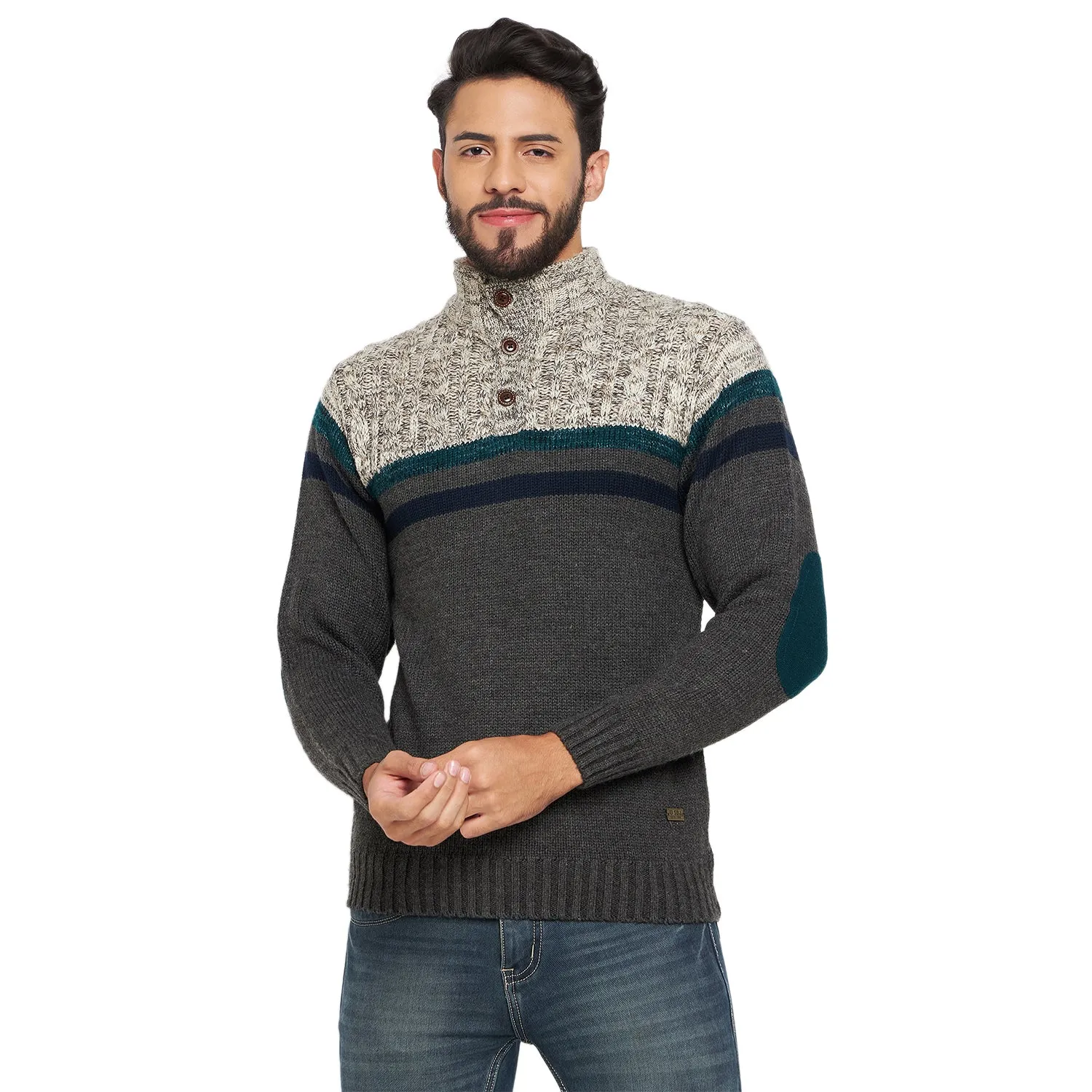 Duke Stardust Men Full Sleeve Button Placket Sweater (SDS2002)