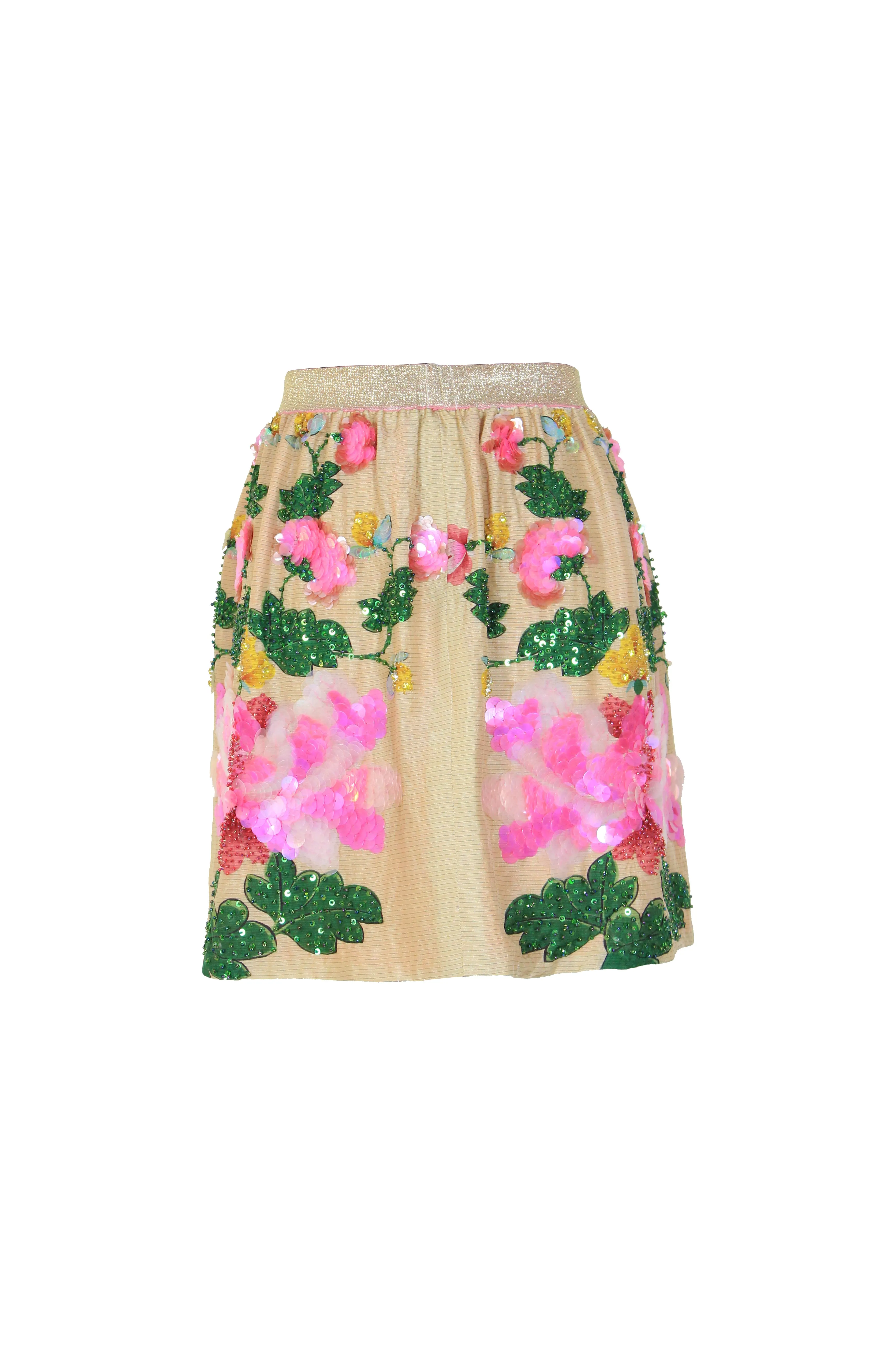 Embellished floaty mini skirt