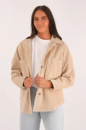 Emma Cord Shacket Vanilla