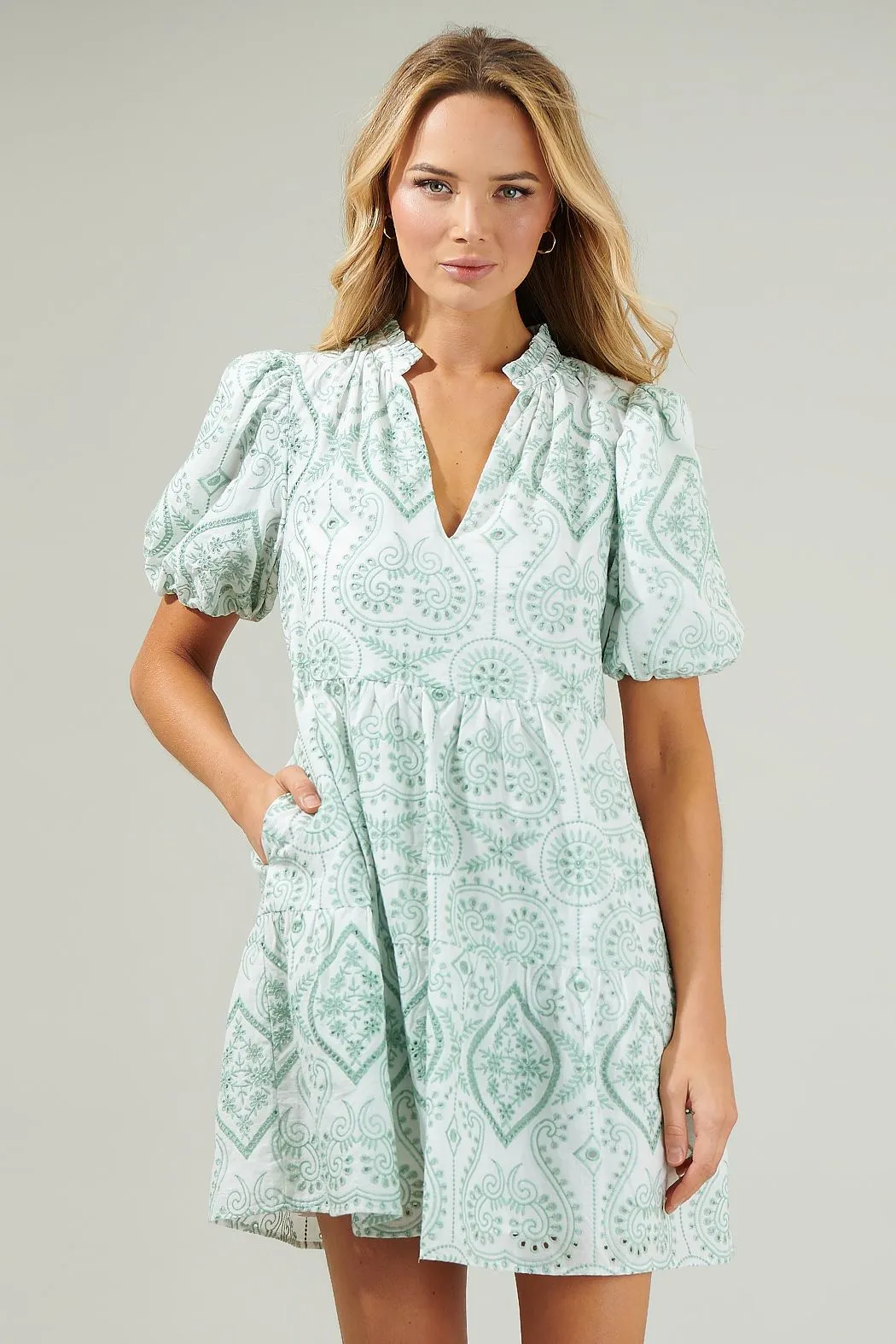 Evelyn Eyelet Jacey Babydoll Dress
