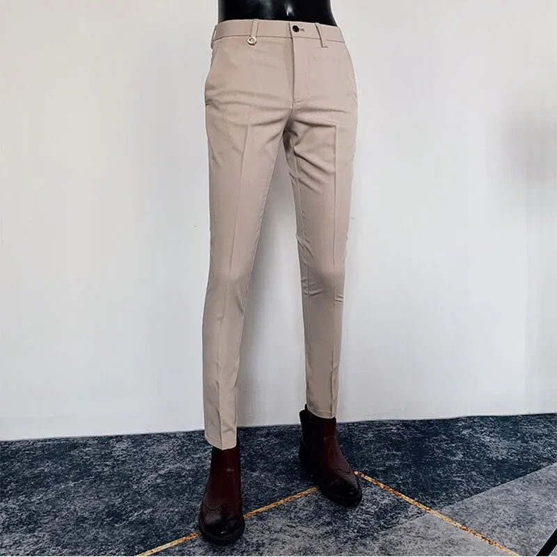 Fashion Casual Slim Fit Ankle Dress Pants