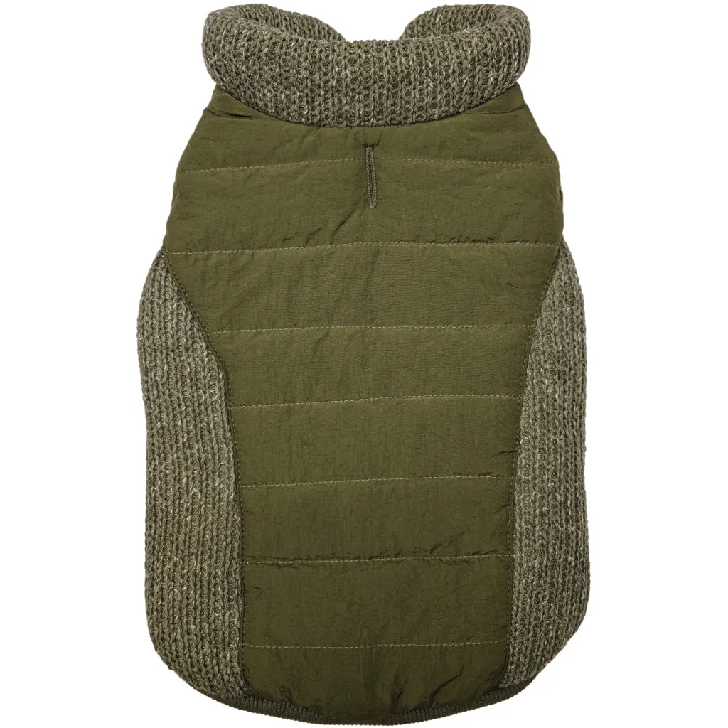 Fashion Pet™ Sweater Trim Puffy Coat Olive