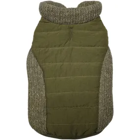 Fashion Pet™ Sweater Trim Puffy Coat Olive