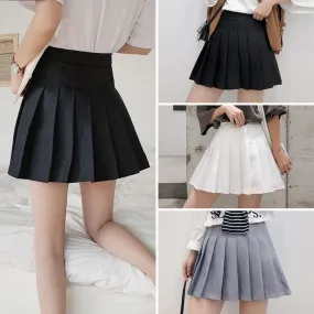 Fashion Solid Pleated Skirt J40362