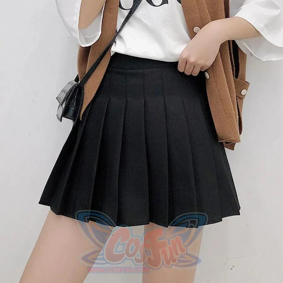 Fashion Solid Pleated Skirt J40362