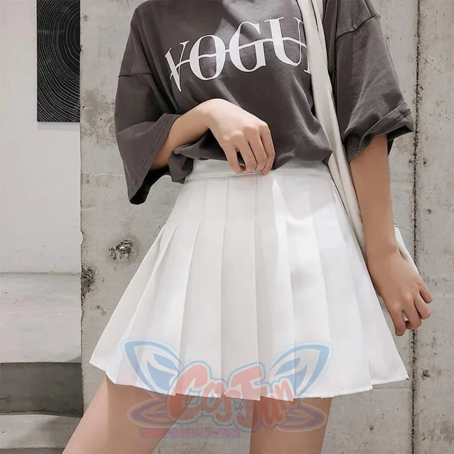 Fashion Solid Pleated Skirt J40362