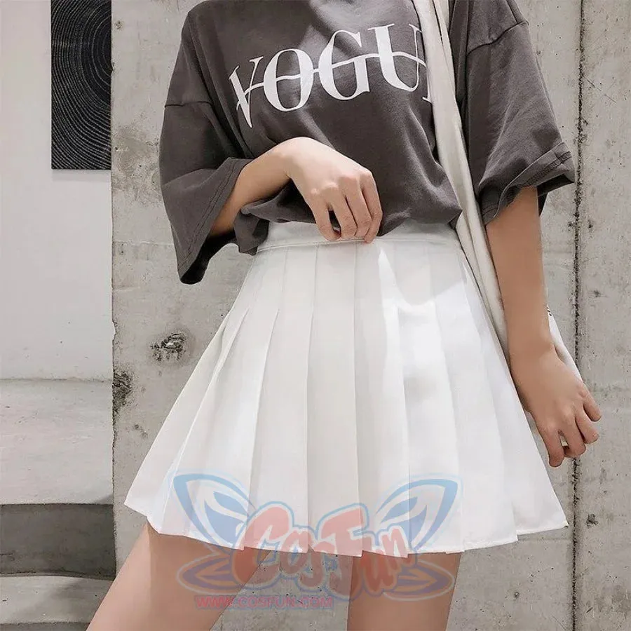 Fashion Solid Pleated Skirt J40362