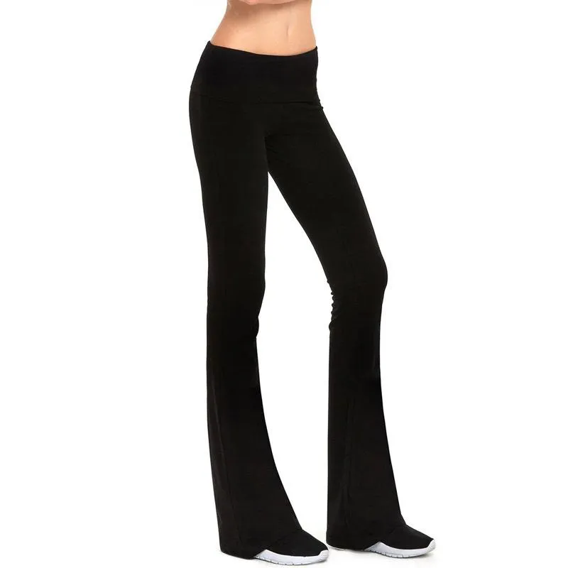 FashionSierra - Women's mid rise  bootcut slim fit flare yoga pants