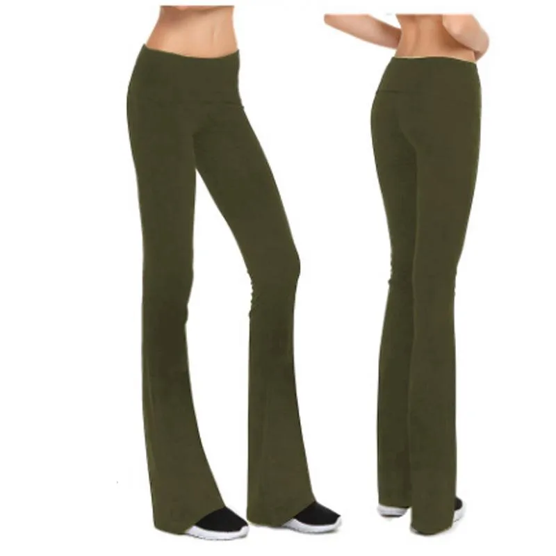 FashionSierra - Women's mid rise  bootcut slim fit flare yoga pants